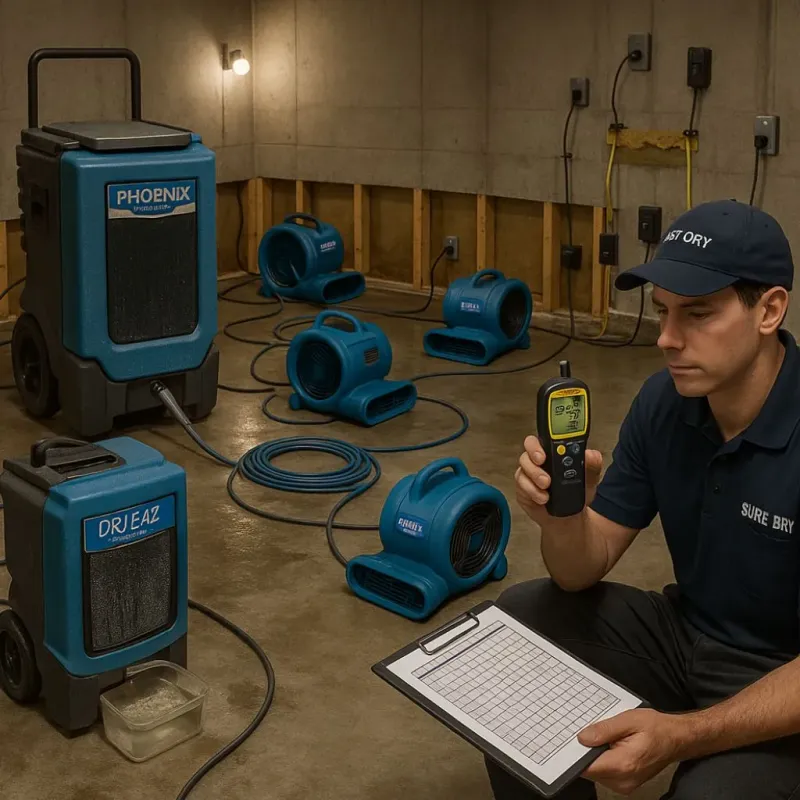 Structural Drying and Dehumidification process in Howland, ME